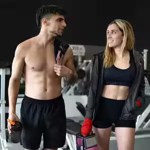 young couple wearing Gym Shorts